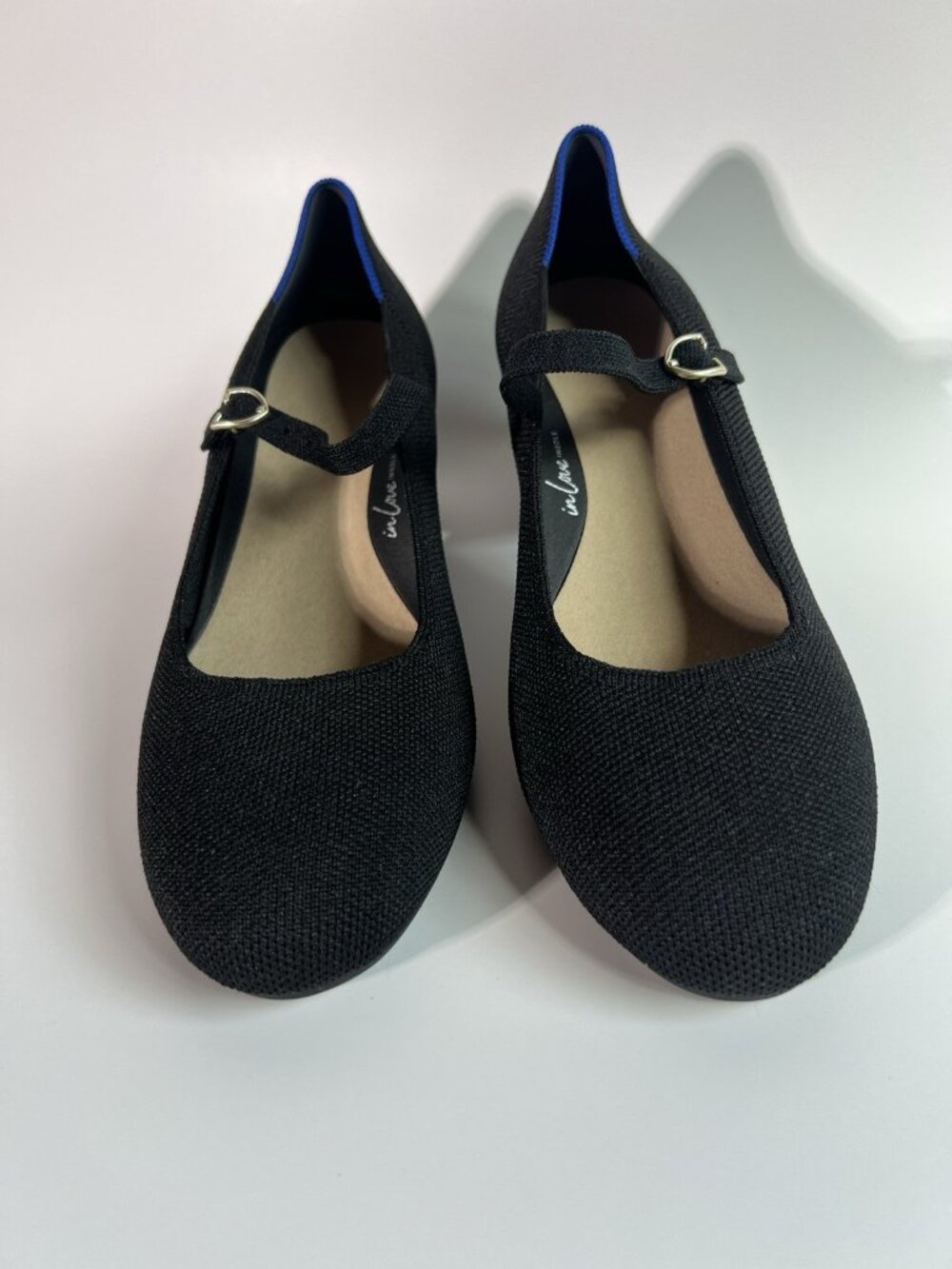 Rothy’s Women Mary Jane Black Heels Accent  Elegant Comfort Stretch Size 9.5